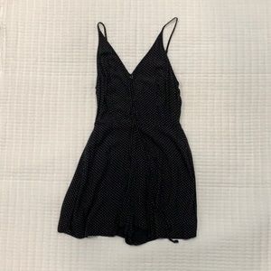 American Eagle Outfitters B&W Polka Dot Romper